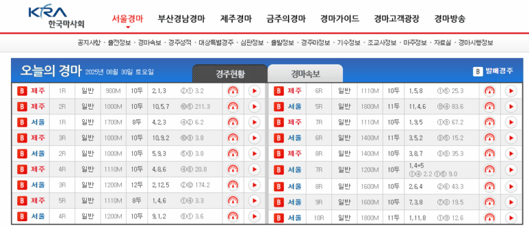 한국 마사회 홈페이지 바로가기 경마 정보 (kra.co.kr)